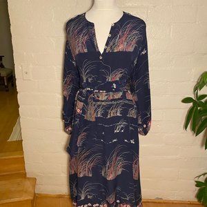 Vintage 70s Alan Austin silk print dress